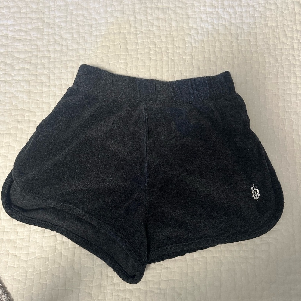 Free People Black Athletic Shorts | Terry cloth material